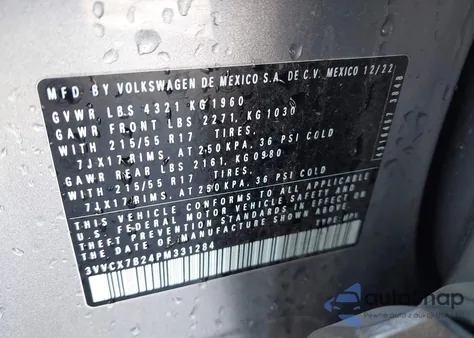 2023 Volkswagen Taos 1.5T S from USA, damaged, VIN 3VVCX7B24PM331284